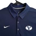 Nike Shirts | Nike Dri Fit Byu Cougars Football Polo Shirt Men's Size M Navy Team Issued | Color: Blue | Size: M