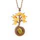 SAWEEZ Crystals Necklaces For Women, Tree Of Life Wrapped Pendant Necklace 7 Chakra Nacklace Adjustable Rope Chain Braid Gemstone Necklace Charm Jewelry Gift For Women Men,Tiger Eye Stone