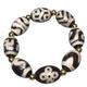 YHDONE Tibetan High Oil Clad Silver Gilt Natural Onyx Black And White Multi Treasure Dzi Bead Strings (With Certificate) For Men and Women jade Bracelets for men