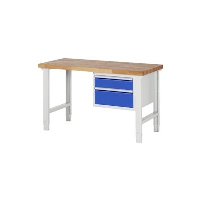 PROREGAL Werkbank Serie 7000 - Modell 7123 | HxBxT 79-114x150x70cm | 2x Schublade | Schubladenmaße 1x150 + 1x210mm Image