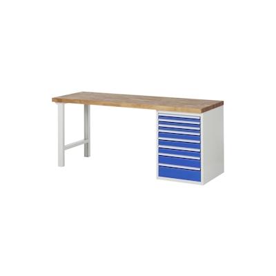 PROREGAL Werkbank Serie 7000 - Modell 7519 | HxBxT 84x200x70cm | 8x Schublade | Schubladenmaße 3x60 + 3x90 + 1x120 + 1x150mm Image
