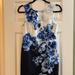 Anthropologie Dresses | Anthropologie Floral Blue And Black Sleeveless Dress (Maeve) Size 4p | Color: Black/Blue | Size: 4p