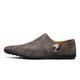 Men's Loafers Shoes Retro Printing Leather Loafers Lightweight Flexible Slip Resistant Walking Wedding Slip-on (Color : Khaki, Size : 6.5 UK)