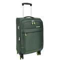 House Of Leather Black Green Pink Soft Suitcase 8 Wheel Spinner Expandable Luggage Quito (Green, Cabin)