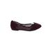 Torrid Flats: Slip On Wedge Casual Burgundy Solid Shoes - Women's Size 10 Plus - Almond Toe