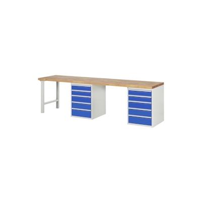 PROREGAL Werkbank Serie 7000 - Modell 7513 | HxBxT 89x300x70cm | 10x Schublade | Schubladenmaße 4x120 + 4x150 + 2x180mm Image