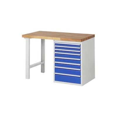 PROREGAL Werkbank Serie 7000 - Modell 7519 | HxBxT 84x125x70cm | 8x Schublade | Schubladenmaße 3x60 + 3x90 + 1x120 + 1x150mm Image