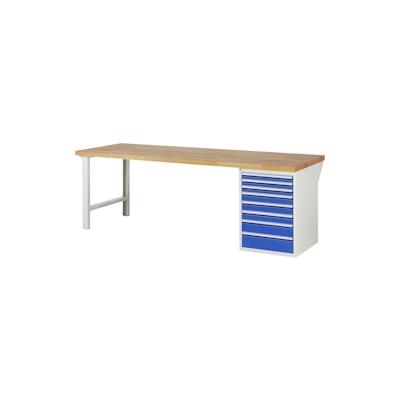 PROREGAL Werkbank Serie 7000 - Modell 7519 | HxBxT 84x250x90cm | 8x Schublade | Schubladenmaße 3x60 + 3x90 + 1x120 + 1x150mm Image