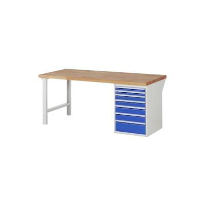 PROREGAL Werkbank Serie 7000 - Modell 7517 | HxBxT 89x200x90cm | 7x Schublade | Schubladenmaße 2x60 + 2x90 + 2x120 + 1x180mm Image