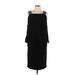 Ashley Stewart Casual Dress - DropWaist Cold Shoulder Sleeveless: Black Print Dresses - Women's Size 12 Plus