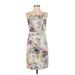 Ann Taylor LOFT Casual Dress - Sheath: Gray Floral Dresses - Women's Size 2