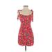 The Andamane Casual Dress - Mini: Red Floral Dresses - Women's Size X-Small