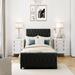 Red Barrel Studio® Tufted Low Profile Storage Platform Bed Upholstered/Metal/Linen in Black | 44.2 H x 56.7 W x 77.9 D in | Wayfair