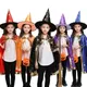 Costume d'Halloween avec Cape en Satin et Chapeau pour Enfant Garçon et Fille Déguisement de