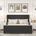 Ivy Bronx Hurdis Panel Bed Upholstered/Velvet in Black | 52.5 H x 76.5 W x 85.8 D in | Wayfair 2248CA64706641498EF0B08F1D1E7838