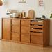 Hokku Designs Prestin 70.86" Solid Wood Sideboard Wood in Brown | 34.25 H x 70.86 W x 15.74 D in | Wayfair 690AED598A524763A94D21BABD759321