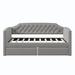 Red Barrel Studio® Jolenta Daybed Upholstered/Linen in Gray | 35 H x 41 W x 79.8 D in | Wayfair D70C14BD32D54683A3284DA7348B9A9C