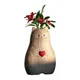 Vase à fleurs en bois en forme de chat pour les amoureux des chats artisanat en résine pièce