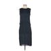 MARNI Casual Dress - Sheath High Neck Sleeveless: Blue Print Dresses - Women's Size 38