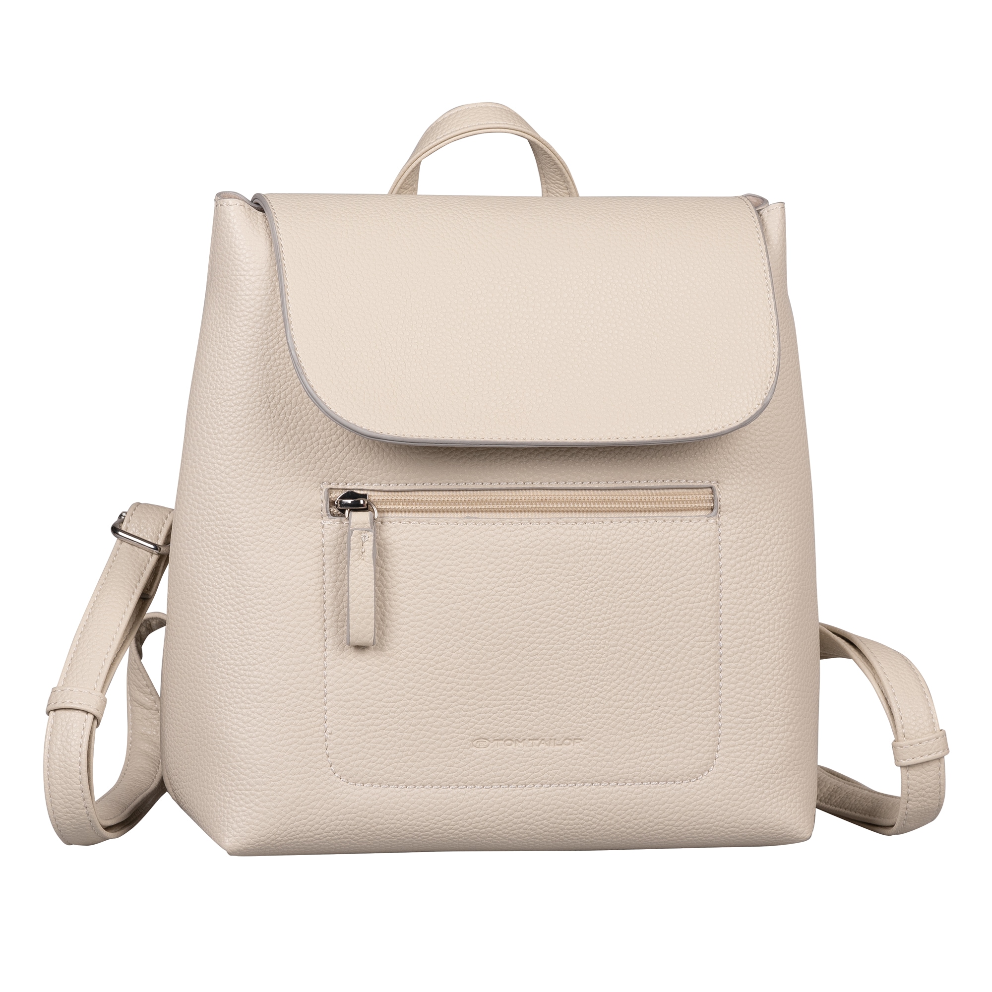 Rucksack TOM TAILOR "Elis", Gr. B/H/T: 25cm x 26cm x 10,5cm, weiß, Polyurethane, Feminin, Rucksäcke, aus weich gekörntem Lederimitat auffällige Ziernaht und feinem Logo Image