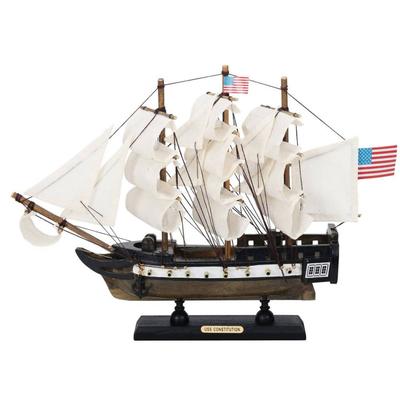 12" Wooden USS Constitution Limited Tall Ship Model Ideal Addition to Desk, Shelf or Table - 12" L x 2" W x 9" H