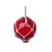 Red Japanese Glass Ball With White Netting Christmas Ornament 4" - 4" L x 4" W x 8" H