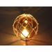 Tabletop LED Lighted Japanese Glass Ball Fishing Float with White Netting Decoration 4" - 4" L x 4" W x 4" H