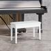 Piano Bench, Duet Piano Chair with Faux Leather Padded Cushion and Wooden Frame, Button Tufted Keyboard Bench, White