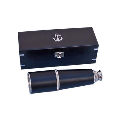 Deluxe Class Admiral's Brass - Leather Spyglass Telescope w/ Rosewood Box - 27