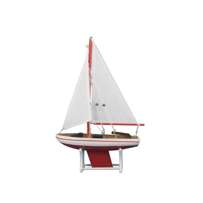 Wooden It Floats Orange Floating Sailboat Model - 12