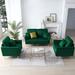 Mid Century Modern Sectional Sofa Set, Couch Sets for Living Room 3 Pieces, 2 Piece Fabric Arm Chair and 1 Piece Loveseat Set