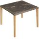 Table en rotin avec cadre en Aluminium et Bois marron naturel