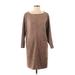 Ann Taylor Casual Dress - Sweater Dress: Brown Dresses - Women's Size 8