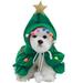 Pet Christmas Costume Puppy Xmas Cloak with Star and Pompoms Cat Santa Cape with Santa Hat Party Cosplay Dress for Cats Dog