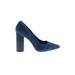 Pour La Victoire Heels: Pumps Chunky Heel Boho Chic Blue Shoes - Women's Size 7 1/2 - Pointed Toe