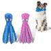 Octopus No Stuffing Dog Toy Anti Anxiety Dog Squeaky Chew Toys No Stuffing Plush Puppy Teething Chew Toys Dog Birthday Christmas Toys Durable Interactive Dog Toys for Small Medium Dogs (2 Pack)