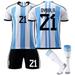 Argentina Soccer Jersey 2022 Jersey Shirt Short Sleeve Football Kit Kids/Adult Soccer Fans Gifts