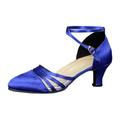 eczipvz Shoes for Women Fashion Design Handmade Latest Latin Dance Shoes for Ladies Blue