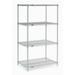 Nexel Industries 24246EP Epoxy 24 x 24 x 63 in. Starter Shelf Unit Silver