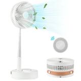 Yabuy Foldable Oscillation Telescopic Floor Fan with 4 Wind Speeds and Timer Portable Standing Fan for Office and Home