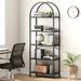 Arched Bookshelf 5-Tier Open Bookshelf Modern Arched Bookcase Storage Shelves with Metal Frame Freestanding Display Rack Tall Shelving Unit for Bedroom Living Room Home Office