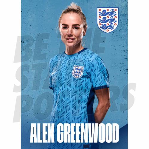 England Alex Greenwood Headshot Auswärtsplakat A3