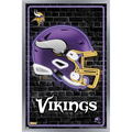 NFL Minnesota Vikings - Neon Helmet 23 Wall Poster 22.375 x 34 Framed