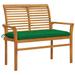 Patio Bench with Green Cushion 44.1 Solid Teak Wood