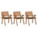 Patio Dining Chairs with Cushions 3 pcs Solid Acacia Wood