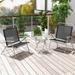 3 Pieces Patio Folding Chair Set Outdoor Metal Conversation Set