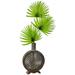 Silk Plant Nearly Natural Fan Palm in Open Weave Vase