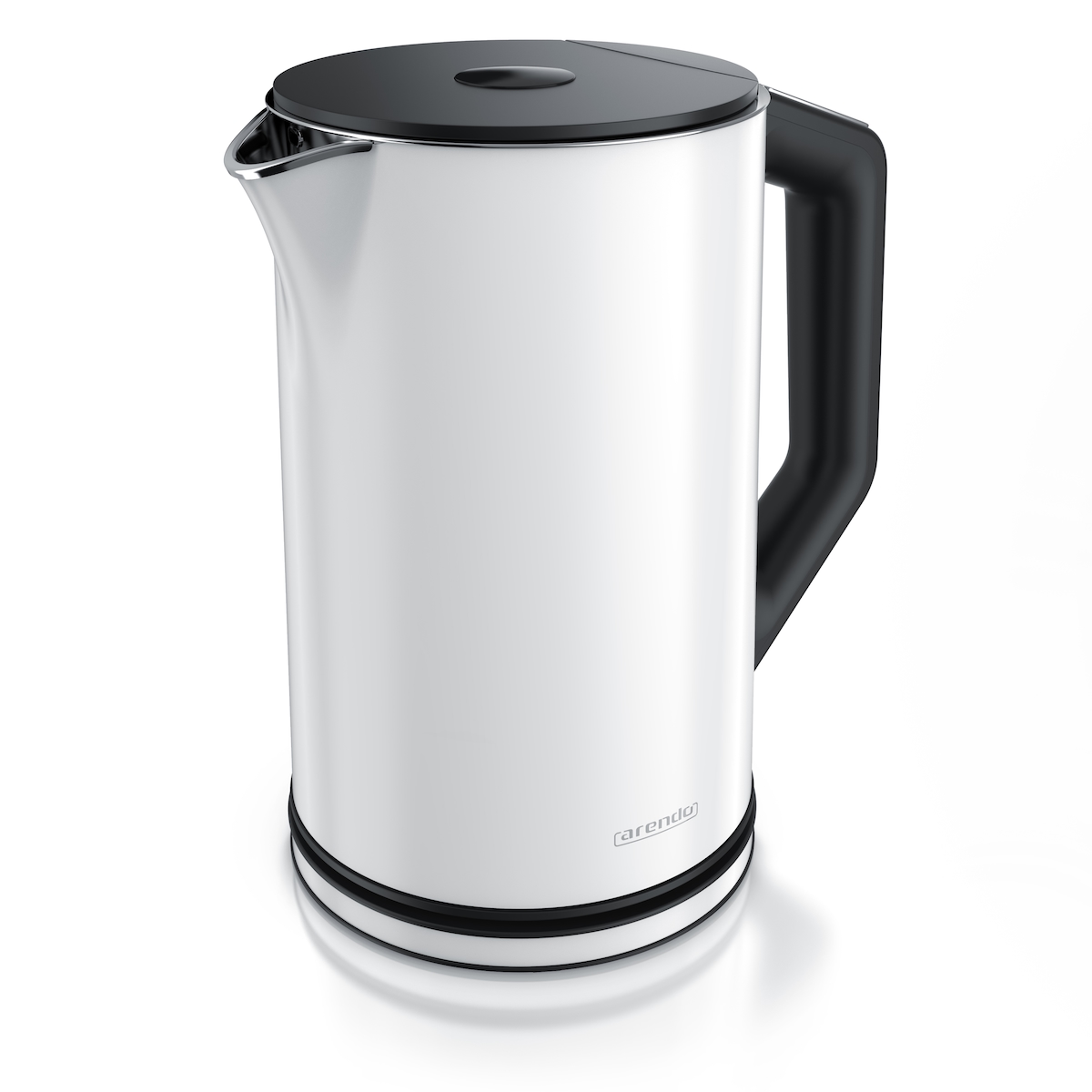 Arendo Wasserkocher 1,5 l 2200 W, Edelstahl, Doppelwand, Temperaturwahl 40 - 100°C mit Anzeige, weiß Image