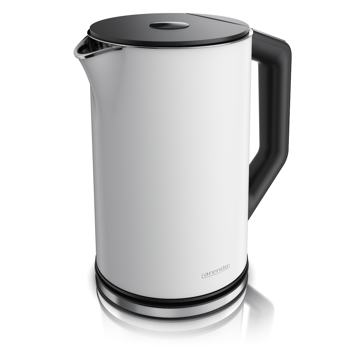 Arendo Wasserkocher 1,5 l 2200 W, Edelstahl, Doppelwand, Temperaturwahl 40 - 100°C mit Anzeige, weiß matt Image
