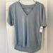 Anthropologie Tops | Anthropology Short Sleeved Shimmer V-Neck T-Shirt, Light Blue | Color: Blue | Size: Xs